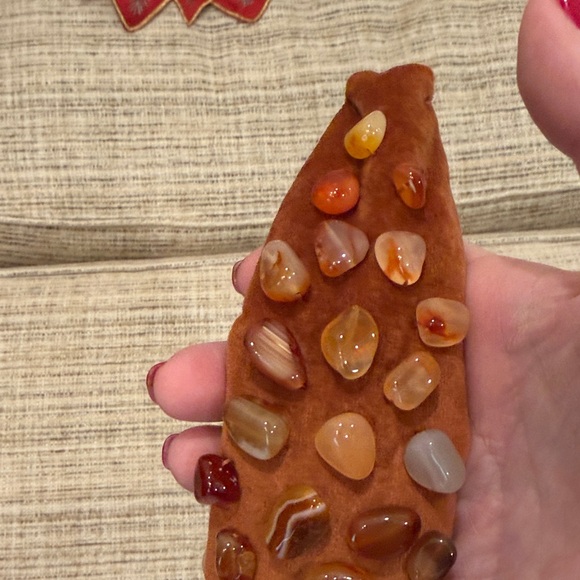 Lele Sadoughi Brown Velvet Headband with Carnelian Stones main image 6